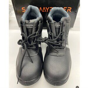 NEW Safewaypower Men's Steel Toe Boots Slip-Resistant in Black Size 10